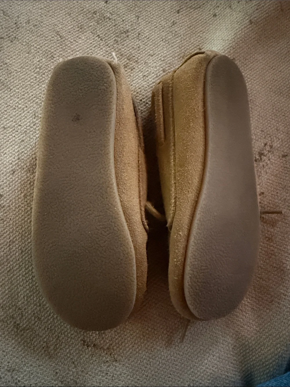 Zara Kids Tan Suede leather loafers Moccasins with Floral Embroidery